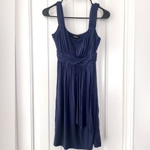 Navy blue a-line dress scoop neck
